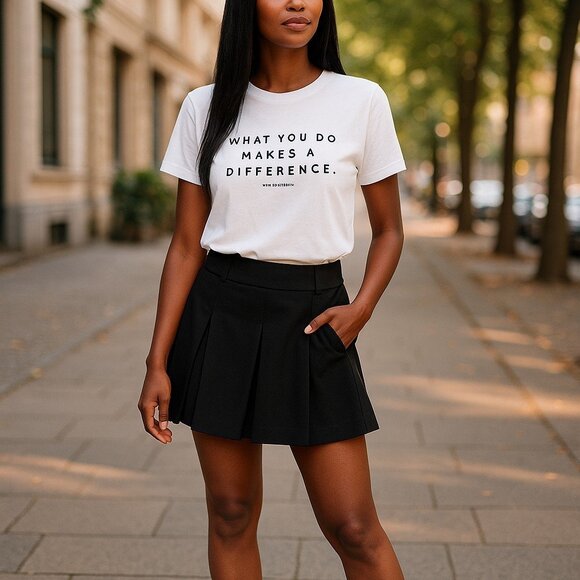 SOUL HONEY What You Do Makes A Difference Quote Short Sleeve Graphic Tee L Large - Picture 13 of 13